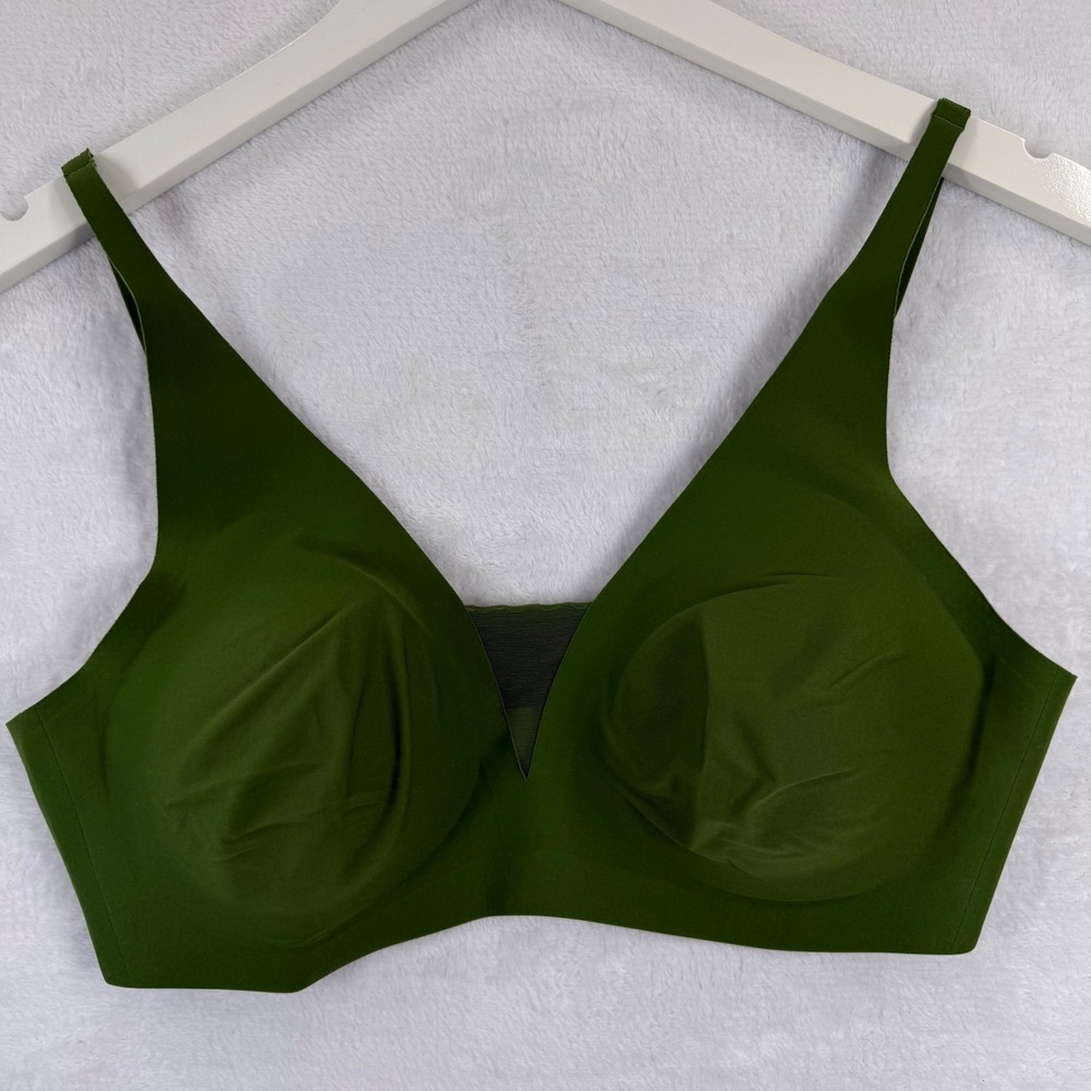 Knix WingWoman Contourβ Bra Olive Green Seamless Wire-Free Size M